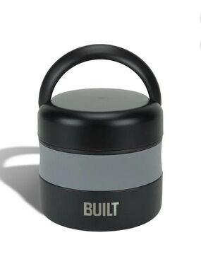 BUILT Black & Gray Insulated Food Jar with Carry Handle